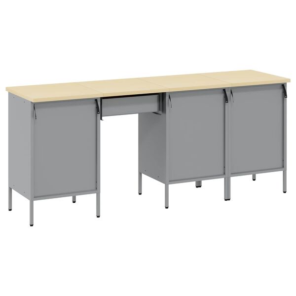 vidaXL Munkaszekr&eacute;ny 4 pcs Piros 200 x 55 x 85 cm Műszaki fa &eacute;s ac&eacute;l