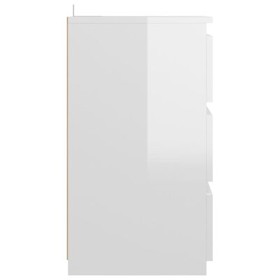 vidaXL 2 db magasfényű fehér forgácslap éjjeliszekrény 40x35x62,5 cm