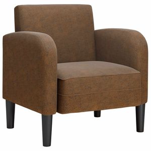 vidaXL barna műbőr kanap&eacute; sz&eacute;k karf&aacute;val 54 cm