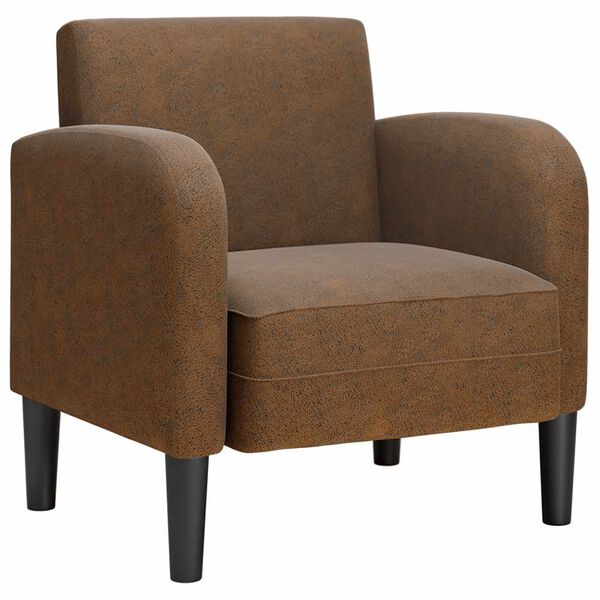 vidaXL barna műbőr kanap&eacute; sz&eacute;k karf&aacute;val 54 cm