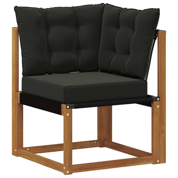 vidaXL K&uuml;lt&eacute;ri kanap&eacute; szett p&aacute;rn&aacute;val 6 pcs Term&eacute;szetes &eacute;s fekete