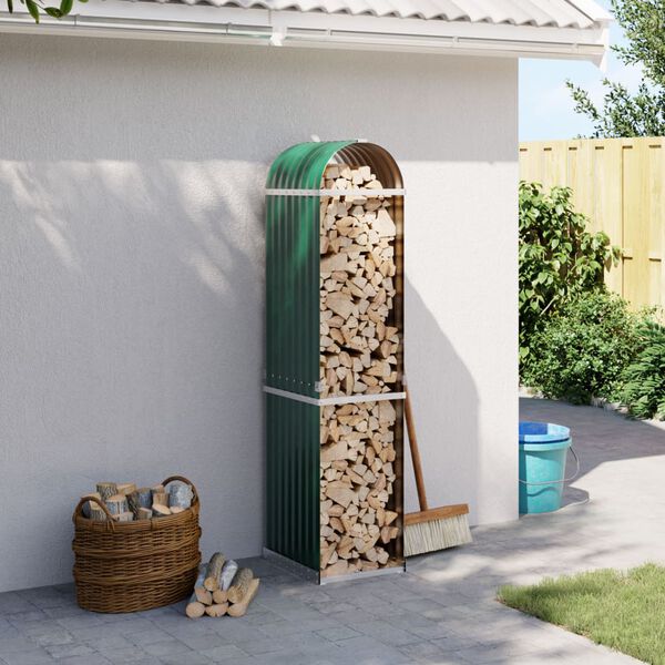 vidaXL z&ouml;ld horganyzott ac&eacute;l r&ouml;nktart&oacute; 40 x 45 x 170 cm