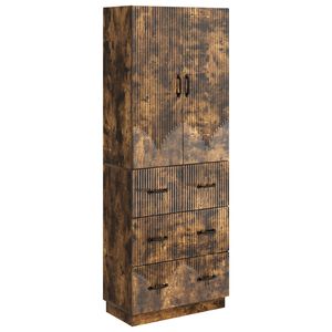 vidaXL Szekr&eacute;ny szett 2 db 66 x 34,5 x 87 cm Szerelt Fa F&uuml;st&ouml;s T&ouml;lgy