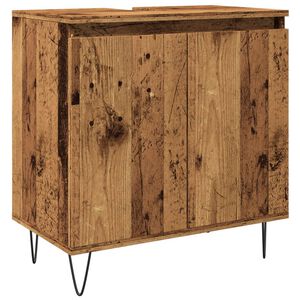 vidaXL antik fa sz&iacute;nű szerelt fa f&uuml;rdőszobaszekr&eacute;ny 58 x 33 x 60 cm