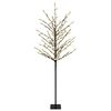 vidaXL LED-es g&ouml;mb kar&aacute;csonyfa Fekete 18 x 18 x 150 cm Ac&eacute;l 185 LED