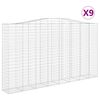 vidaXL 9 db &iacute;ves horganyzott vas gabion kos&aacute;r 400x50x220/240 cm