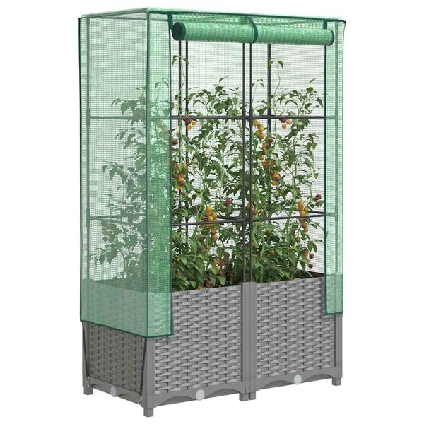 vidaXL rattan megjelen&eacute;sű magas&aacute;gy&aacute;s melegh&aacute;ztakar&oacute;val 80x40x138 cm