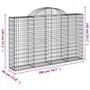 vidaXL íves horganyzott vas gabion kosár 200x30x120/140 cm