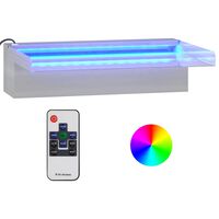 vidaXL rozsdamentes acél vízeséskifolyó RGB LED-ekkel 30 cm
