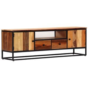 vidaXL t&ouml;m&ouml;r &uacute;jrahasznos&iacute;tott fa &eacute;s ac&eacute;l TV-szekr&eacute;ny 120 x 30 x 40 cm