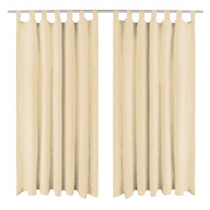 vidaXL 2 db b&eacute;zs mikroszat&eacute;n f&uuml;gg&ouml;ny karik&aacute;kkal 140 x 225 cm