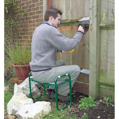 Draper Tools zöld vas összecsukható kerti szék/térdelő