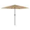 vidaXL barna kerti napernyő LED-del &eacute;s ac&eacute;l r&uacute;ddal 300 x 200 x 250 cm