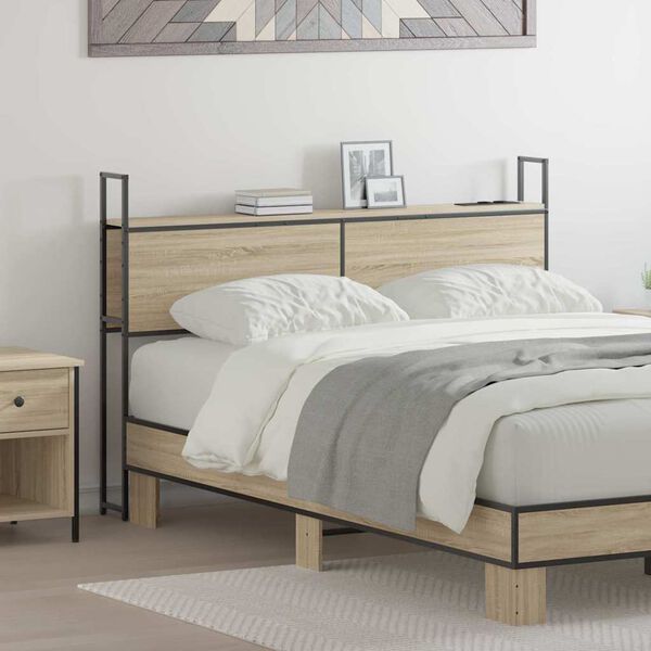 vidaXL T&aacute;rol&oacute;s Fejt&aacute;mla T&ouml;ltő &Aacute;llom&aacute;ssal sonoma t&ouml;lgy 135 cm Faanyag