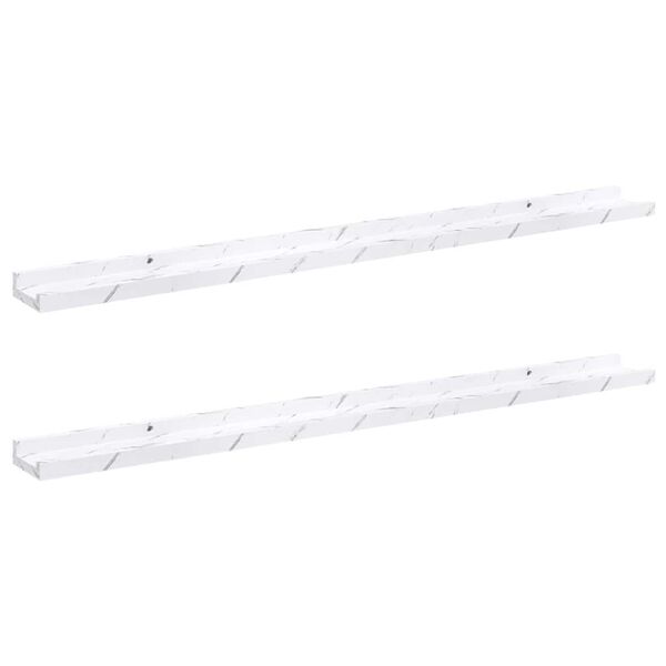 vidaXL Falpolc polcokkal 2 pcs Feh&eacute;r m&aacute;rv&aacute;ny 100 x 9 x 3 cm Faanyag