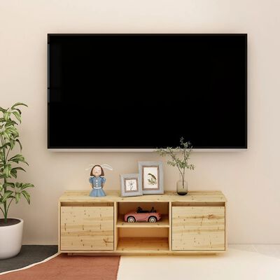 vidaXL tömör fenyőfa TV-szekrény 110 x 30 x 40 cm