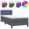 vidaXL s&ouml;t&eacute;tsz&uuml;rke b&aacute;rsony rug&oacute;s &eacute;s LED-es &aacute;gy matraccal 100x220 cm