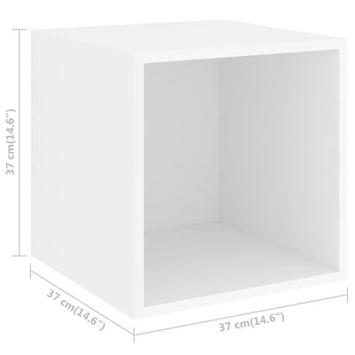 vidaXL fehér forgácslap faliszekrény 37 x 37 x 37 cm