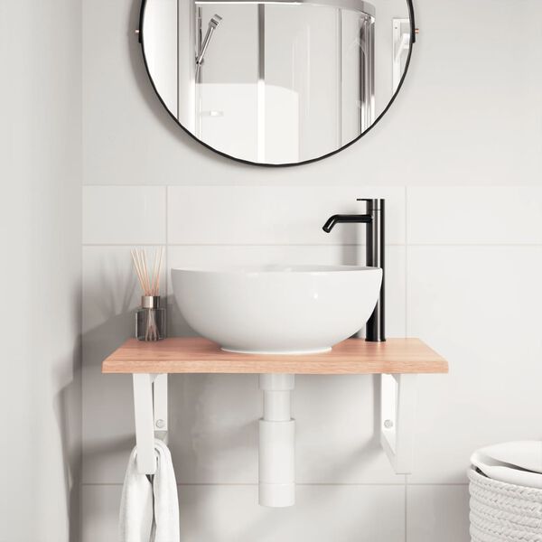 vidaXL ac&eacute;l &eacute;s t&ouml;m&ouml;r t&ouml;lgyfa falra szerelhető mosd&oacute;polc