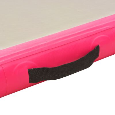 vidaXL rózsaszín PVC felfújható tornaszőnyeg pumpával 700x100x10 cm