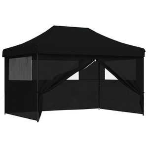 vidaXL Partys&aacute;tor 279 x 410 x 315 cm Fekete Oxford Sz&ouml;vet