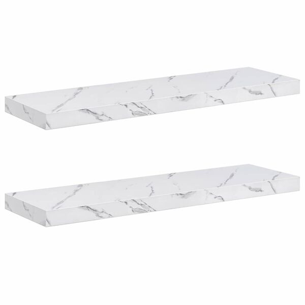 vidaXL Falpolc t&aacute;rol&oacute;val 2 pcs Feh&eacute;r m&aacute;rv&aacute;ny 80 x 23,5 x 4 cm Faanyag