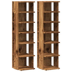 vidaXL 2 db antik fa sz&iacute;nű szerelt fa cipőszekr&eacute;ny 28 x 27 x 102 cm