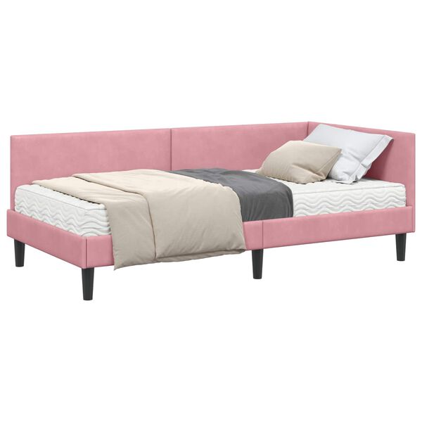 vidaXL Sarok &Aacute;gykeret Matraccal Egy&eacute;b fejt&aacute;ml&aacute;val 2 pcs Sz&uuml;rke B&aacute;rsony