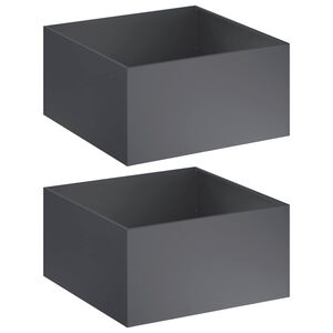 vidaXL Kerti cser&eacute;p 2 db Antracitsz&uuml;rke 60 x 60 x 40 cm