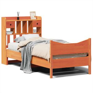 vidaXL viaszbarna t&ouml;m&ouml;r fenyőfa &aacute;gy matrac n&eacute;lk&uuml;l 75 x 190 cm