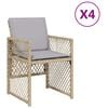 vidaXL 4 db vegyes b&eacute;zs polyrattan kerti sz&eacute;k p&aacute;rn&aacute;val