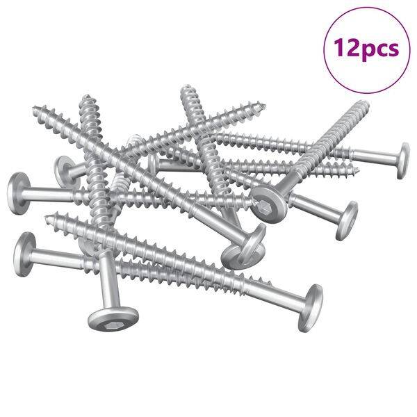 vidaXL Fa Csavarok 12 pcs Ez&uuml;st M6 x 70 mm Ac&eacute;l