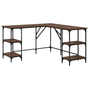 vidaXL barna t&ouml;lgysz&iacute;nű szerelt fa &iacute;r&oacute;asztal 139x139x75 cm