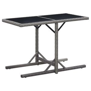 vidaXL antracitsz&uuml;rke polyrattan &eacute;s &uuml;veglapos kerti asztal 110x53x72cm
