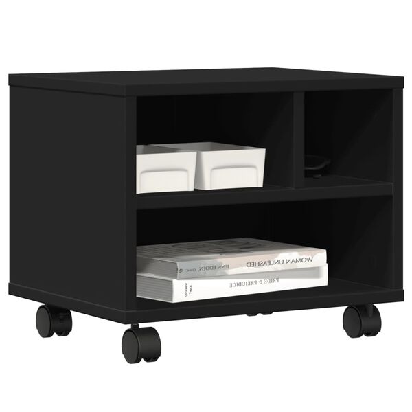 vidaXL fekete nyomtatóállvány kerekekkel 41 x 32 x 34,5 cm