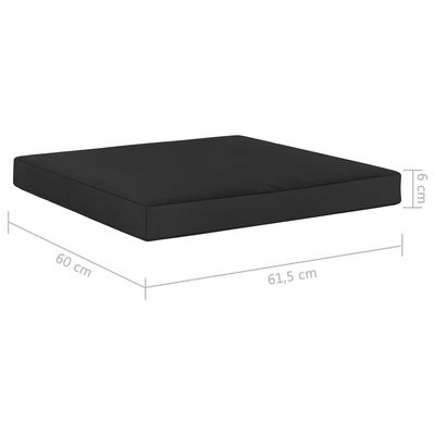 vidaXL fekete szövet raklappadló-párna 60 x 61,5 x 6 cm