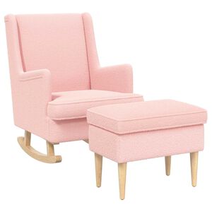 vidaXL Fotel l&aacute;btart&oacute;val 2 db R&oacute;zsasz&iacute;n Boucl&eacute;