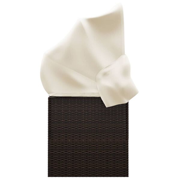 vidaXL barna polyrattan k&uuml;lt&eacute;ri t&aacute;rsalg&oacute;kanap&eacute; tetővel &eacute;s p&aacute;rn&aacute;kkal