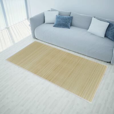 Négyszögletes natúr bambusz szőnyeg 150 x 200 cm