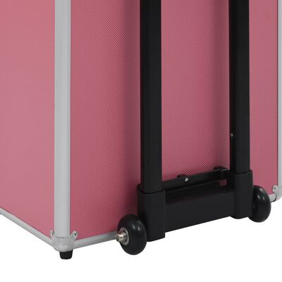 vidaXL rózsaszín alumínium sminkbőrönd