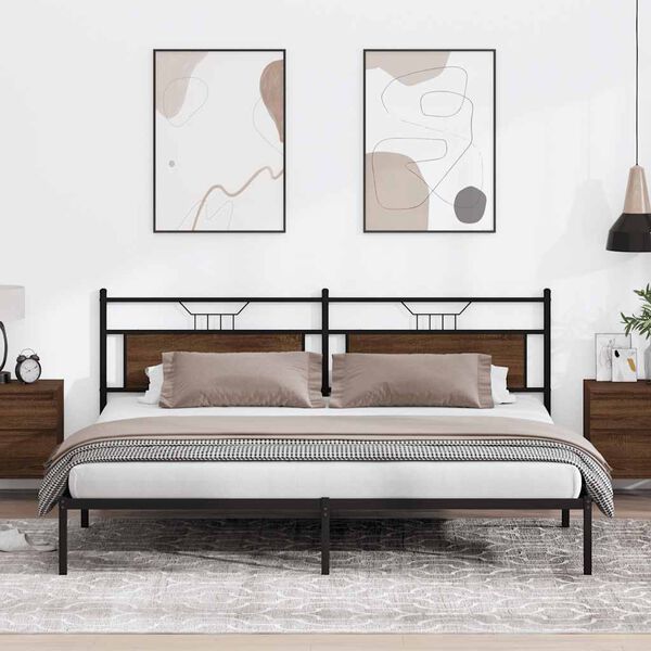 vidaXL barna t&ouml;lgy sz&iacute;nű szerelt fa &aacute;gykeret matrac n&eacute;lk&uuml;l 193x201 cm