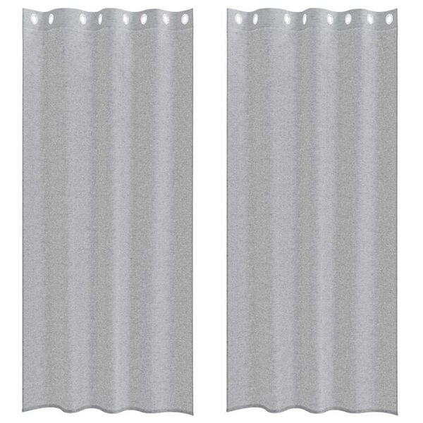vidaXL Voile F&uuml;gg&ouml;ny 2 pcs S&ouml;t&eacute;tsz&uuml;rke 225 x 140 cm Poli&eacute;szter