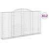 vidaXL 12 db &iacute;ves horganyzott vas gabion kos&aacute;r 300x30x160/180 cm