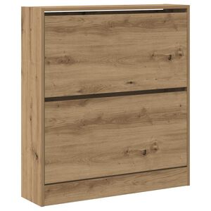 vidaXL Cipőszekr&eacute;ny 80 x 21 x 87,5 cm Szerelt Fa F&uuml;st&ouml;lt t&ouml;lgy