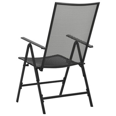 vidaXL 4 db antracitszürke acél összecsukható hálós szék
