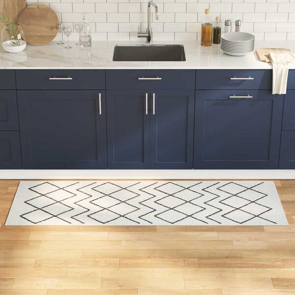 vidaXL Konyhai szőnyeg Feh&eacute;r 180 x 60 cm B&aacute;rsony