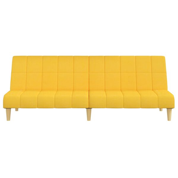 vidaXL k&eacute;tszem&eacute;lyes s&aacute;rga sz&ouml;vet kanap&eacute;&aacute;gy