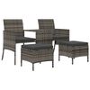vidaXL 2 szem&eacute;lyes sz&uuml;rke polyrattan kerti kanap&eacute; asztallal/sz&eacute;kkel