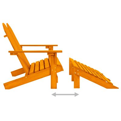 vidaXL kétszemélyes narancs fenyőfa kerti adirondack szék és zsámoly