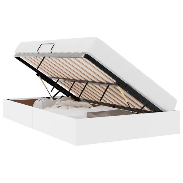 vidaXL T&aacute;rol&oacute;s &Aacute;gy matracmal t&aacute;rol&oacute;val Tiszta Feh&eacute;r 120 x 200 cm Műbőr